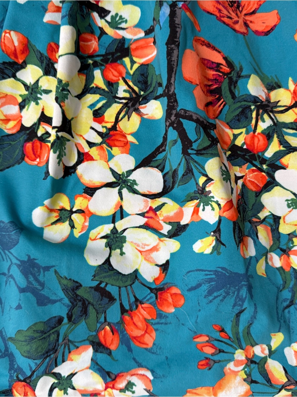 Lands' End NWT Teal Floral Swim Dress / Coverup with Tie Waist UPF 50 / Sz 10-12 - Picture 8 of 10